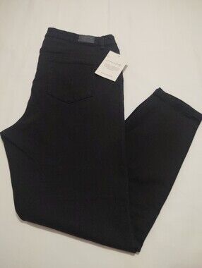 Tahari Seta Silk Denim Amelia Black Skinny Jeans - 16W